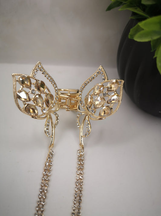 Butterfly White Hair Clip